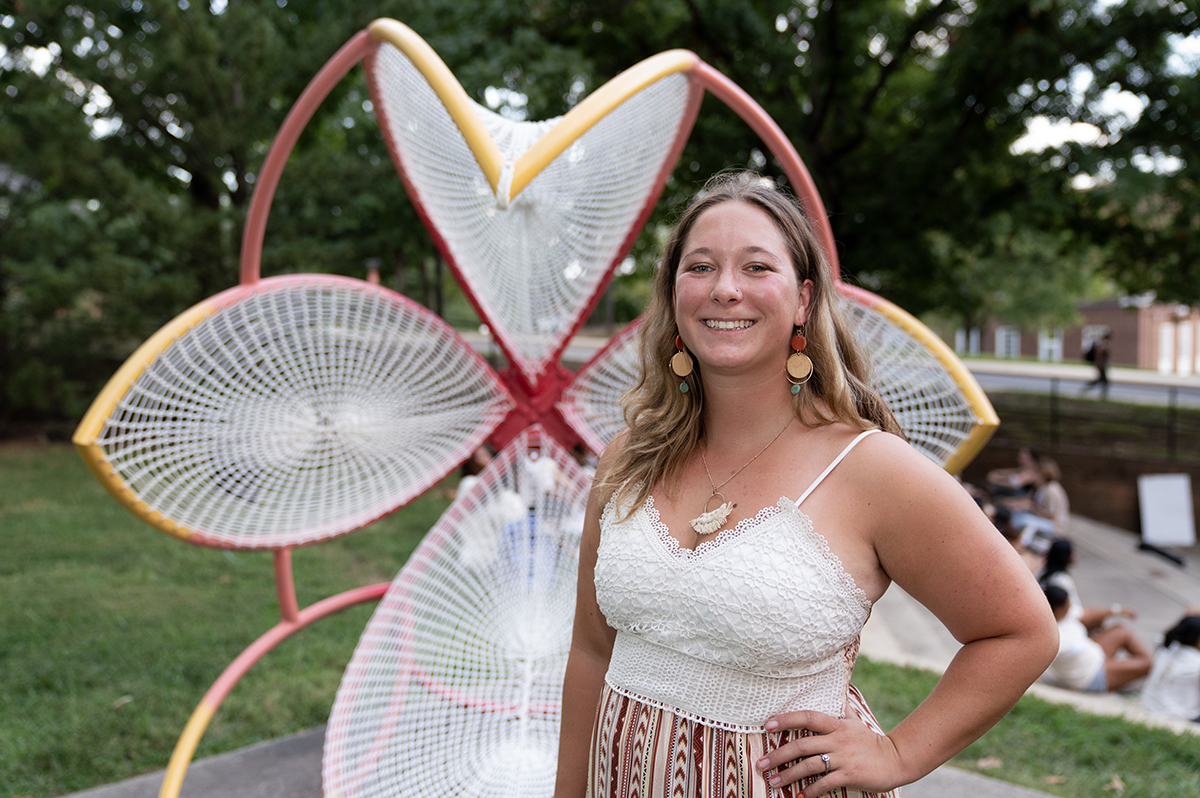 Alyssa Imes with her work "Chill Bloom" on the occasion of the 2023 NextNow Fest