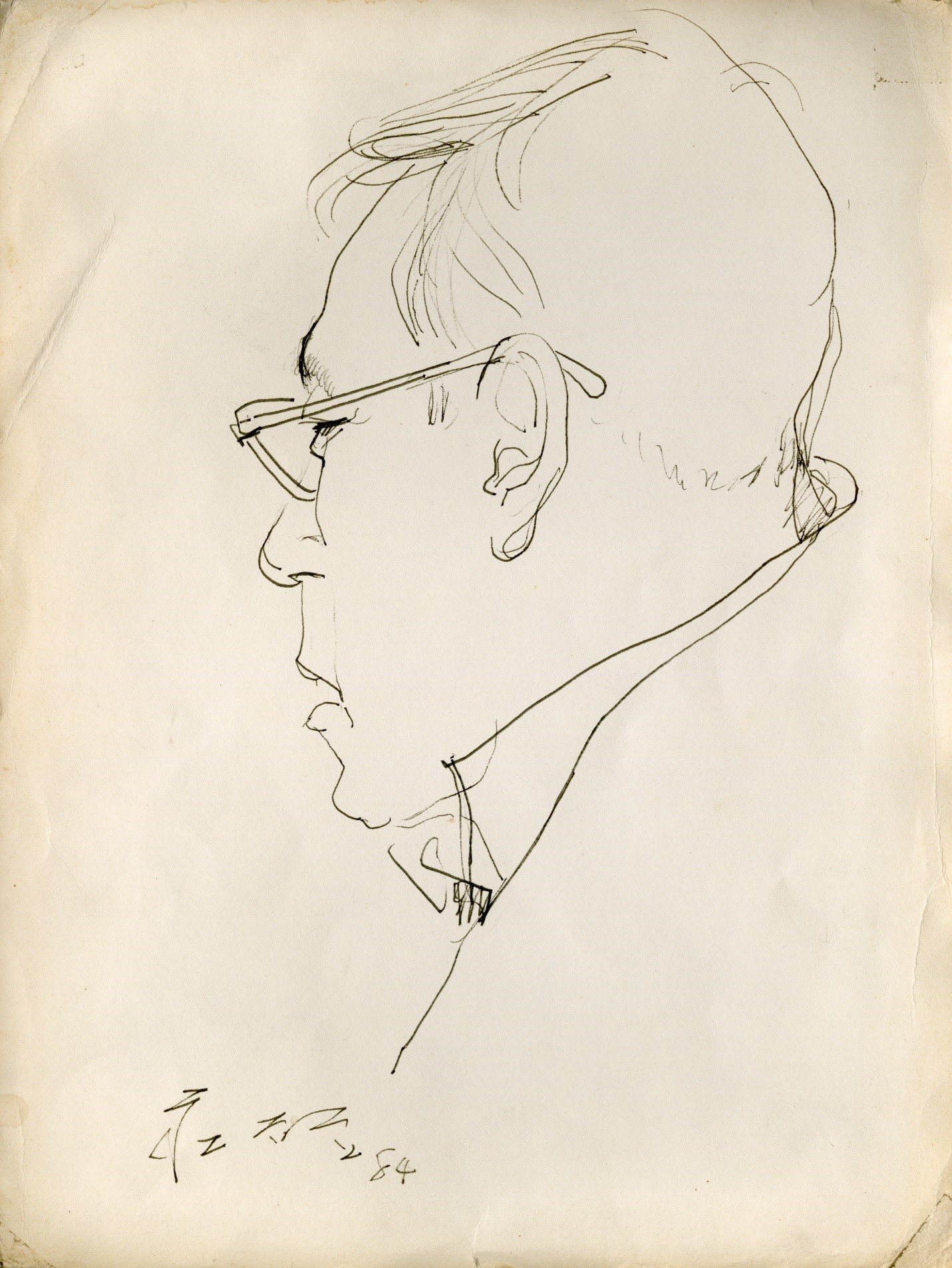 Profile line drawing of Jason Kuo by Chuang Che