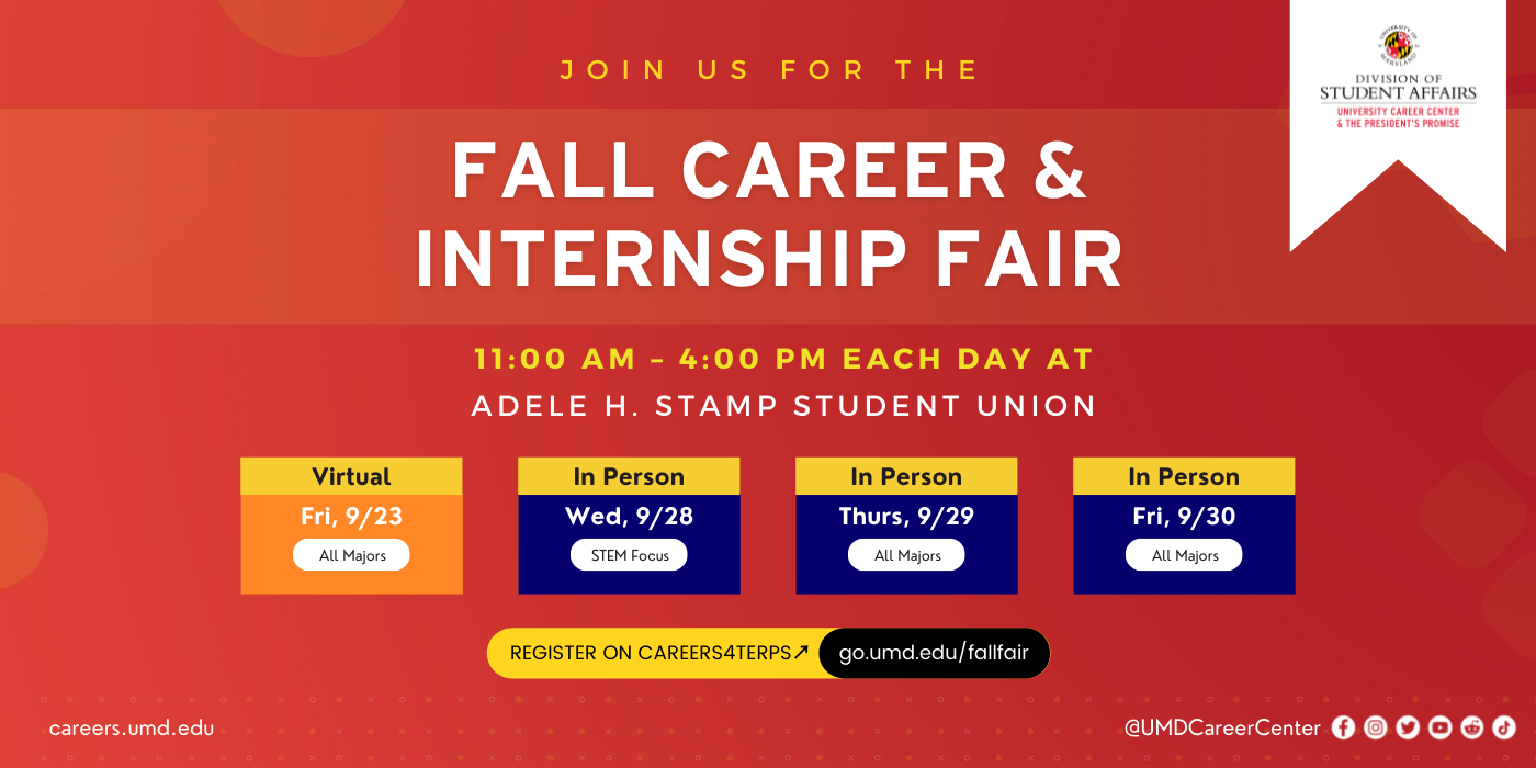 Fall Career & Internship Fair (All Majors) • INPERSON Department of