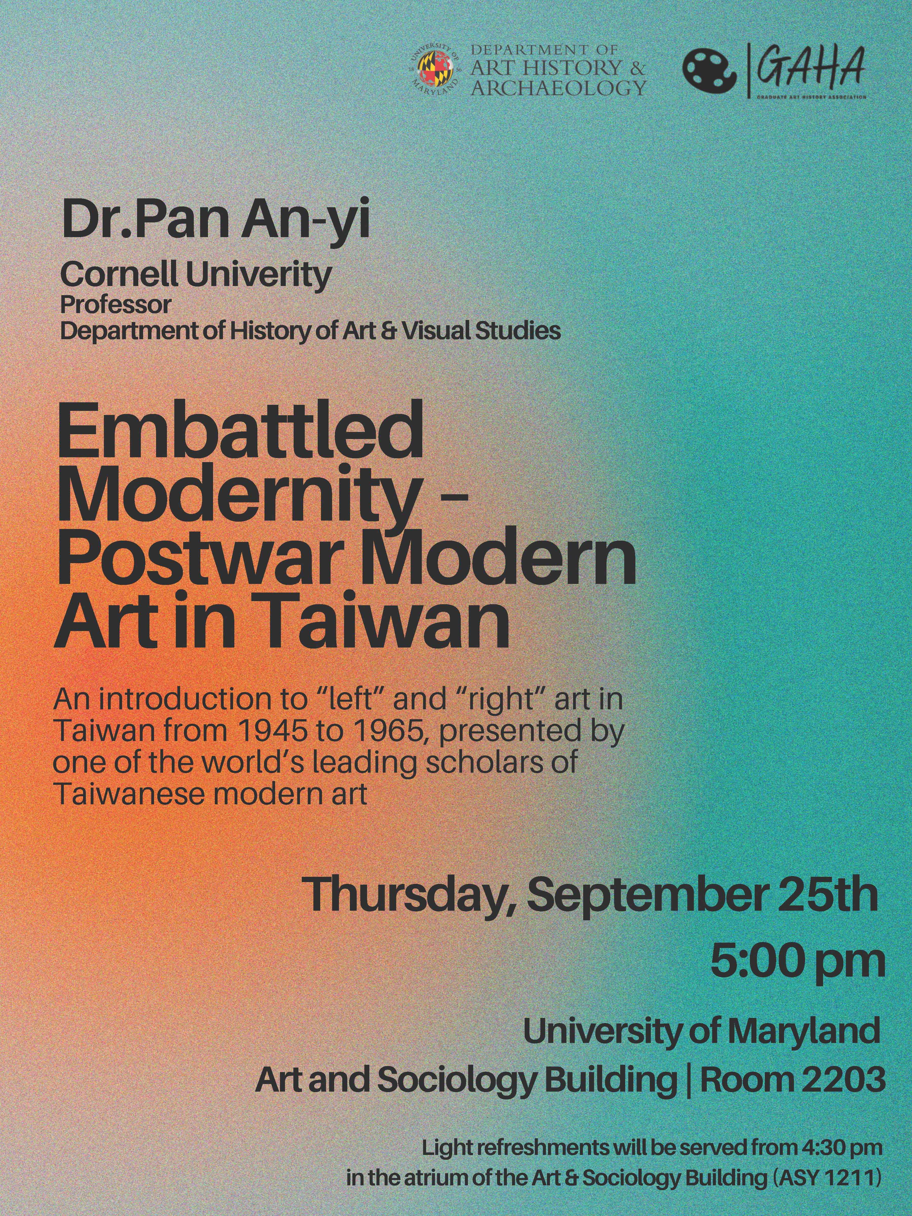 GAHA Lecture Fall 2025 poster