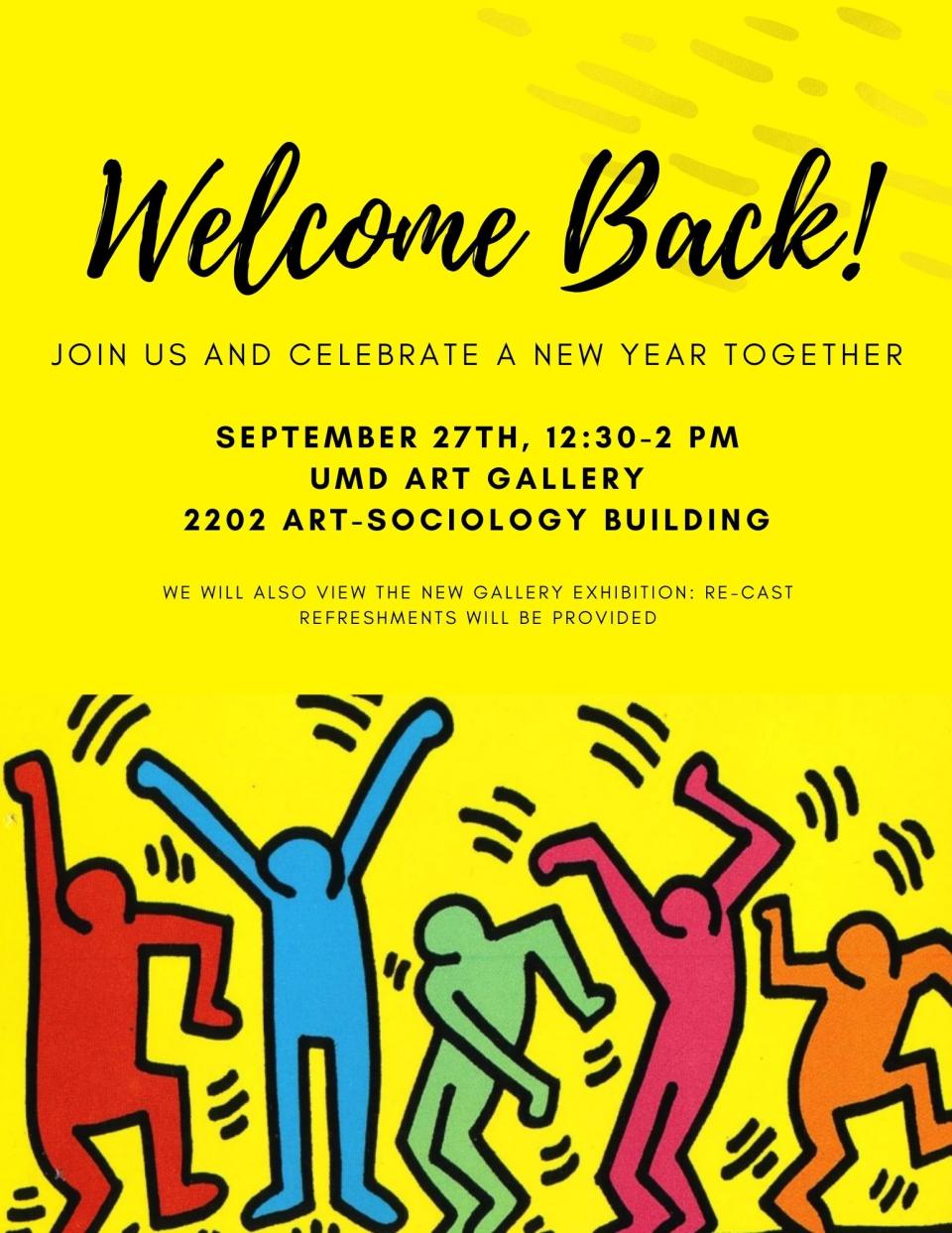 Flyer for Welcome Back reception for Undergraduate Art History Symposium