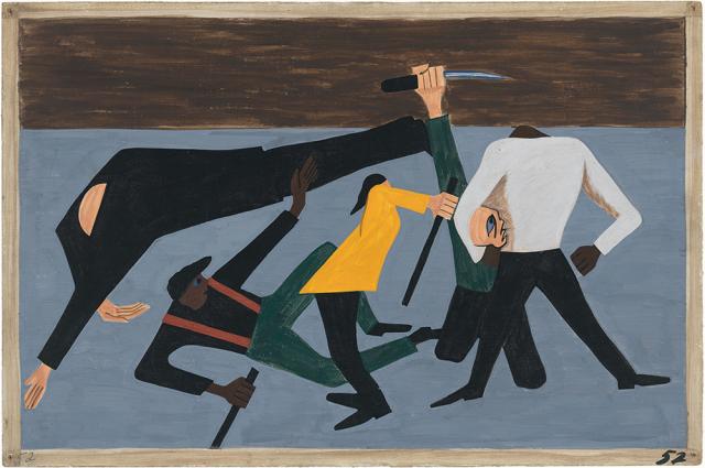 Jacob Lawrence Migration Series, #52 (One of the Largest Race Riots occurred in East St. Louis)