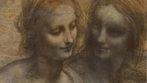 Leonardo, detail of Cartoon of Mary, Elizabeth, Christ and John the Baptist