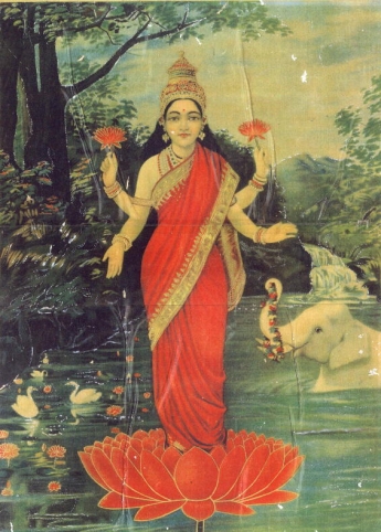 Ravi Varma Press, Lakshmi, oleograph, n.d. Collection of Pushpamala N.